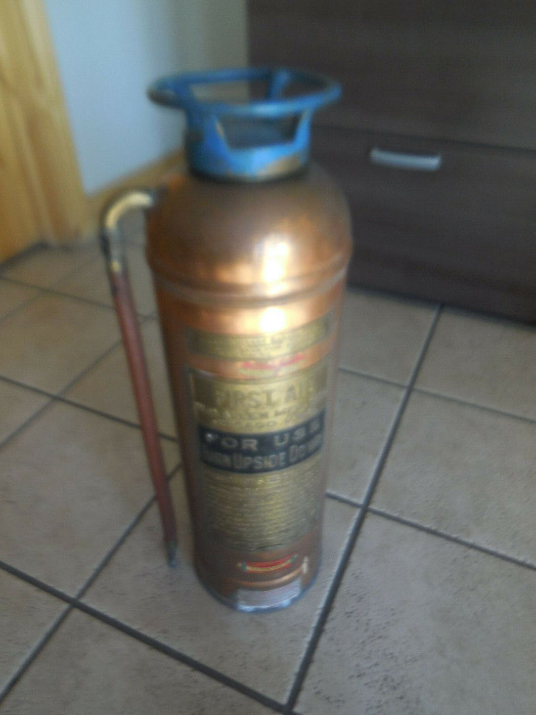 Vintage W.D. Allen MFG All Copper Brass Foam Fire Extinguisher 2-1/2 Gallon
