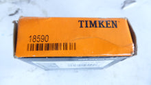 Load image into Gallery viewer, 18590 - Timken - Tapered Roller BearingBore Diameter: 1.6250 inCone Width: 0.6875 inCage Material: SteelBearing Material: Chrome SteelInner Ring Width: 11/16 in