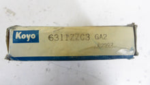 Load image into Gallery viewer, 6311ZZC3GA2 - Koyo - Single Row Ball BearingBore Diameter: 55 mmOutside Diameter: 120 mmOverall Width: 29 mmClosure Type: 2 Metal ShieldsInternal Clearance: C3-LooseMaterial: Steel