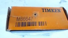 Load image into Gallery viewer, M86647 - Timken - Tapered Roller Bearing ConeBore Diameter: 1.1250 inCone Width: 0.8438 inCage Material: SteelBearing Material: Chrome Steel