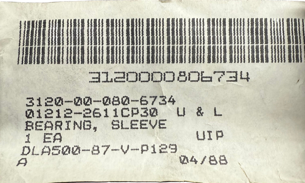 Federal Mogul 2611-CP-L-30 Bearing Sleeve 3120-00-080-6734
