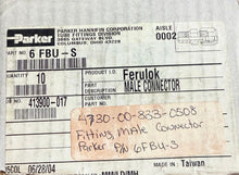 Load image into Gallery viewer, Parker 6FBU-S Fitting, Male Connector (Pack of 10)
