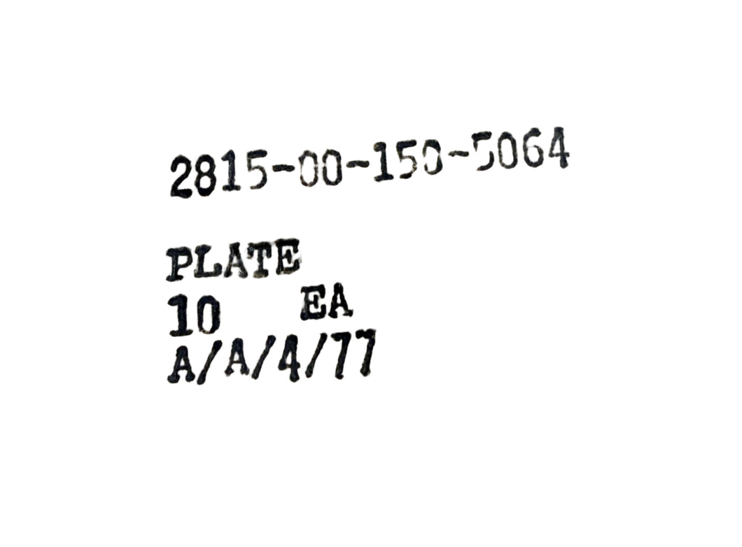 Naval Ship Systems 2588371 Plate 2815-00-150-5064