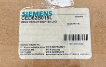 Load image into Gallery viewer, Siemens CED62B015L Circuit Breaker CED6 2P 600V 15A LUG
