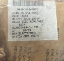 Load image into Gallery viewer, RPA Electronics 30D0-303SV Relay Electromagnet 5945-00-534-7805
