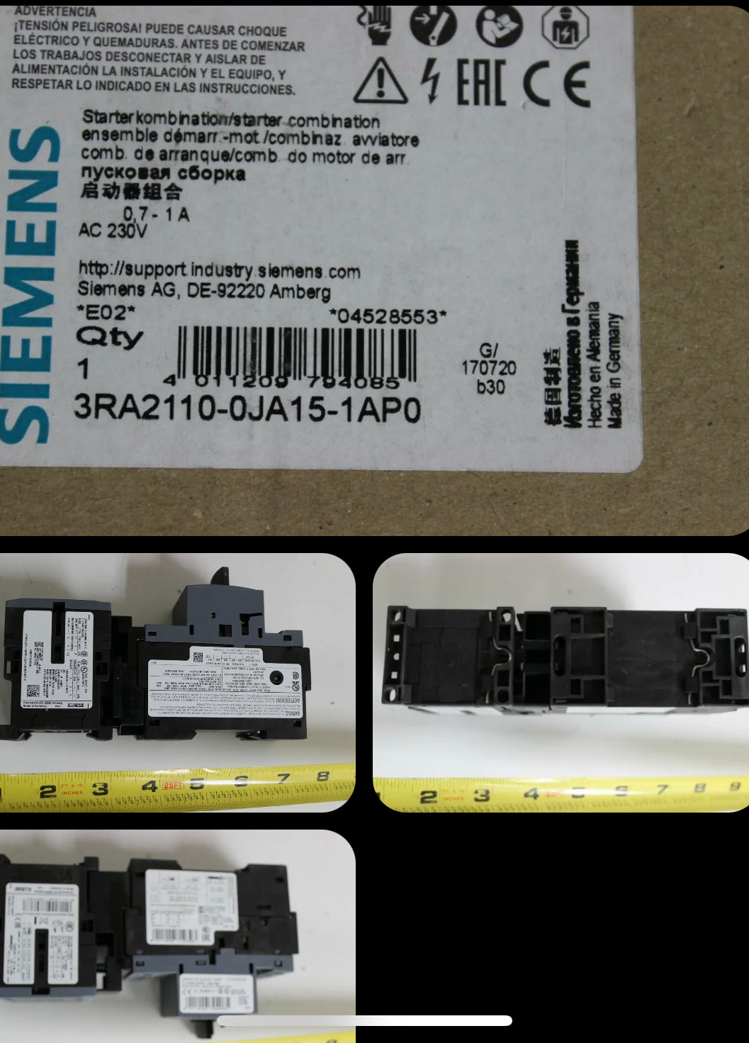 Siemens 3RA2110-1JA15-1AP0 Starter Combination