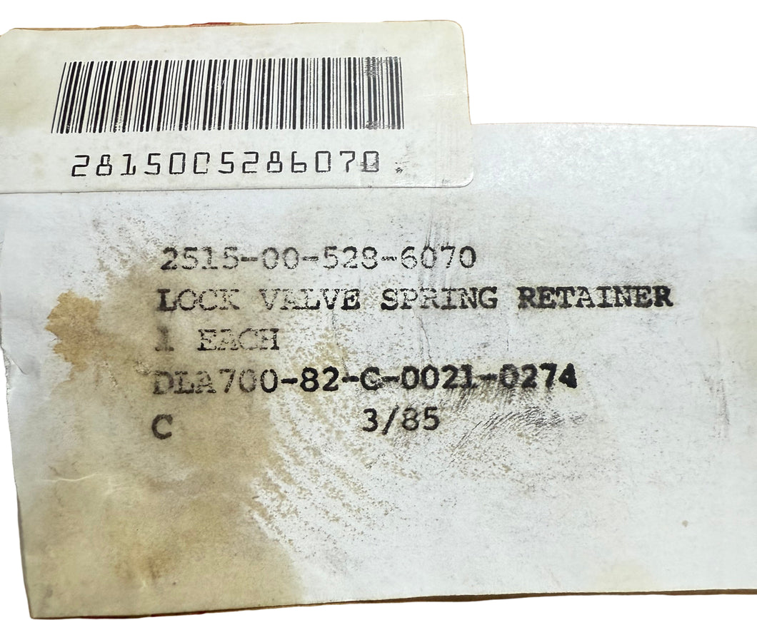 Military 2815-00-528-6070 Lock Valve Spring Retainer