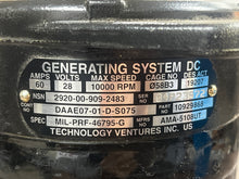 Load image into Gallery viewer, Technology Ventures Inc 10929868 Alternator, 28 Volts, 60 Amps 2930-00-909-2483
