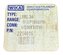 Load image into Gallery viewer, Wika Instrument Corp. 2214016 Welded Diaphragm Seal L990.34
