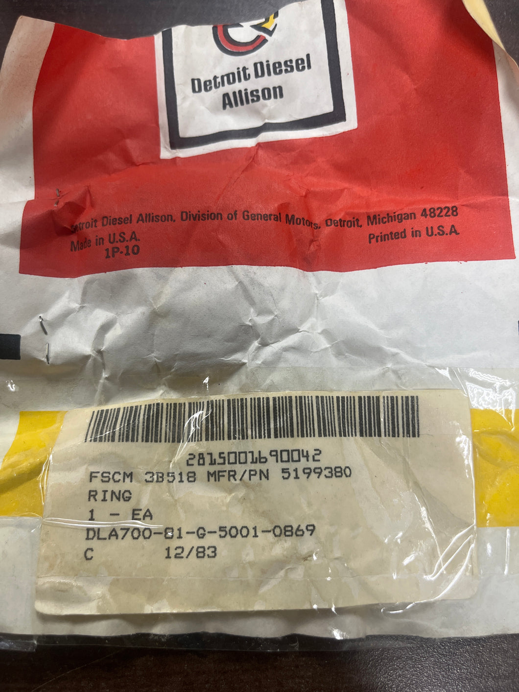 Detroit Diesel 5199380 Thrust Ring 2815-00-169-0042