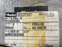 Load image into Gallery viewer, Parker 6 FBU-S Flareless fitting 3/8&quot; tube OD, 3/8-18 Pack of 10
