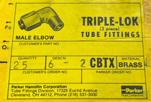 Load image into Gallery viewer, Parker 6-2CBTX Triple-Lok Tube Fittings Brass pack of 25
