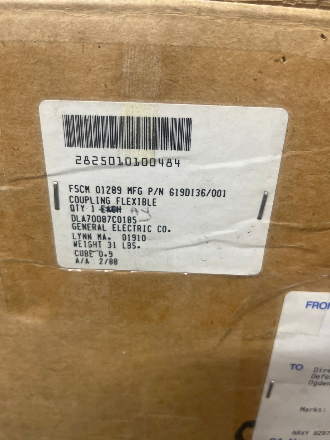 General Electric 619D136-001 Coupling, Flexable 2825-01-010-0484
