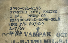 Load image into Gallery viewer, Military 203819 Engine Starter Rope 2990-00-054-2196
