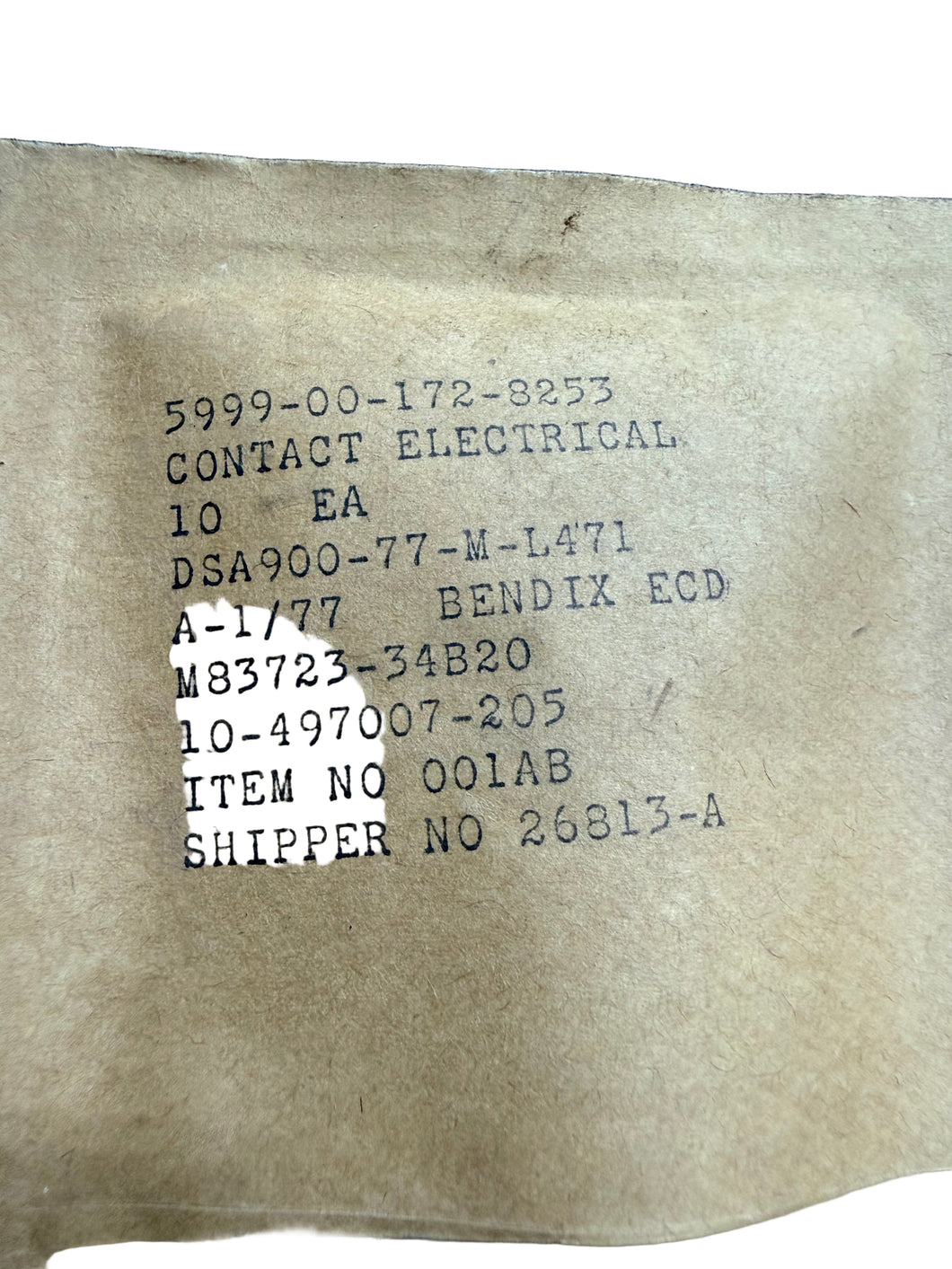 Bendix Brake M39029/5-115 Contact, Electrical 5999-00-172-8253