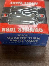 Load image into Gallery viewer, Keeney 2050PCLF Angle Valve 1/2" FIP x 7/16 - 1/2 OD
