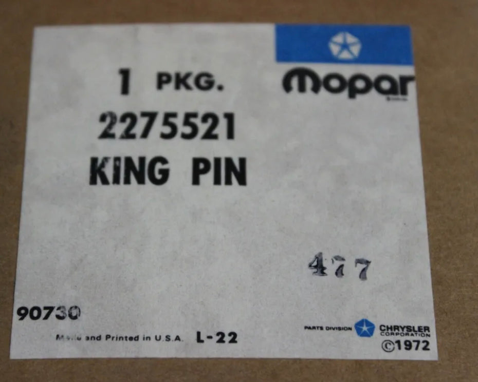 Chrysler 2275521 King Pin Kit