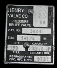 Load image into Gallery viewer, Henry 5604-150 Pressure Relief Valve
