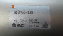 Load image into Gallery viewer, SMC NCGCN50-0600 AIR CYLINDER MAX PRESS. 145 PSI, 1.00 MPa
