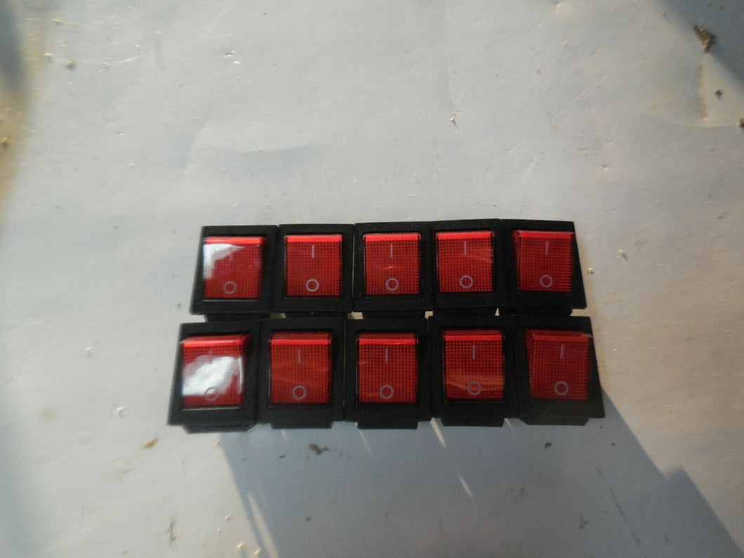 Deaier Red Rocker Switch KCD2-202N New pack of 10