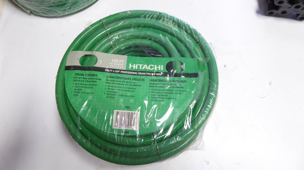 Hitachi 19405 Air Hose 100' X 3/8 Pvc Heavy Duty 300 Psi Pressure