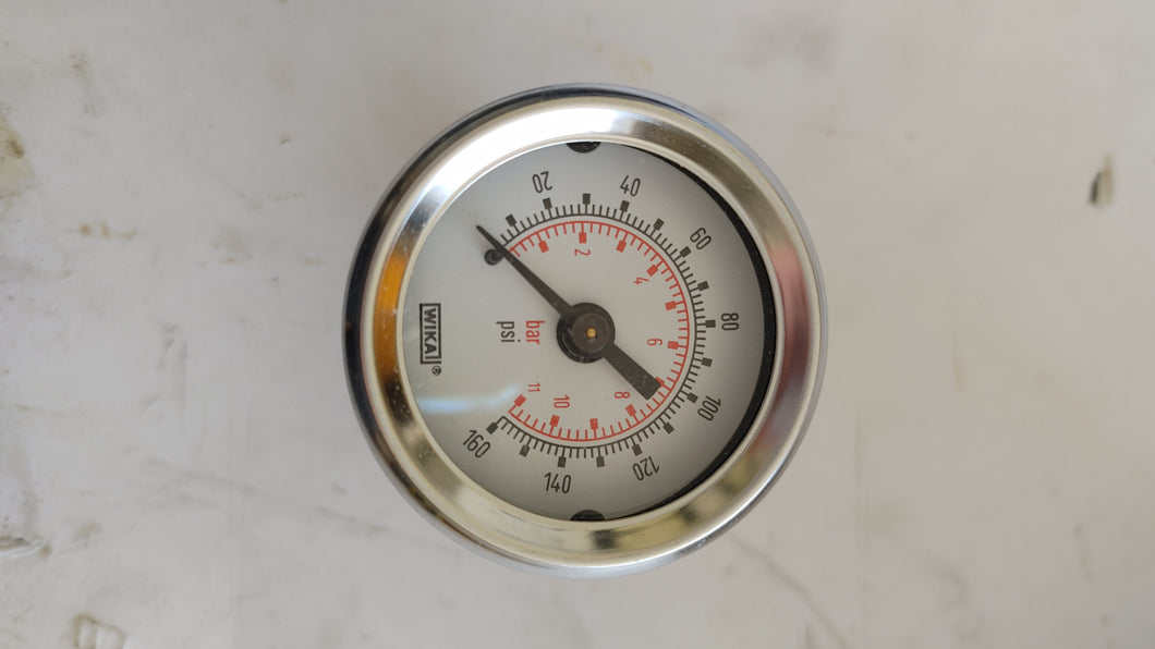 50993993 Wika Pressure Gauge Analog 160PSI/BAR 1/8 B 10/32 UC back mount 1/8
