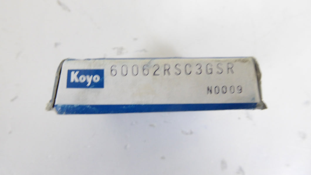 60062RSC3GSR - Koyo - Deep Groove Ball BearingBore Diameter: 30 mmOutside Diameter: 55 mmOverall Width:	13 mmClosure Type: 2 SealsInternal Clearance: C3-LooseMaterial: Steel