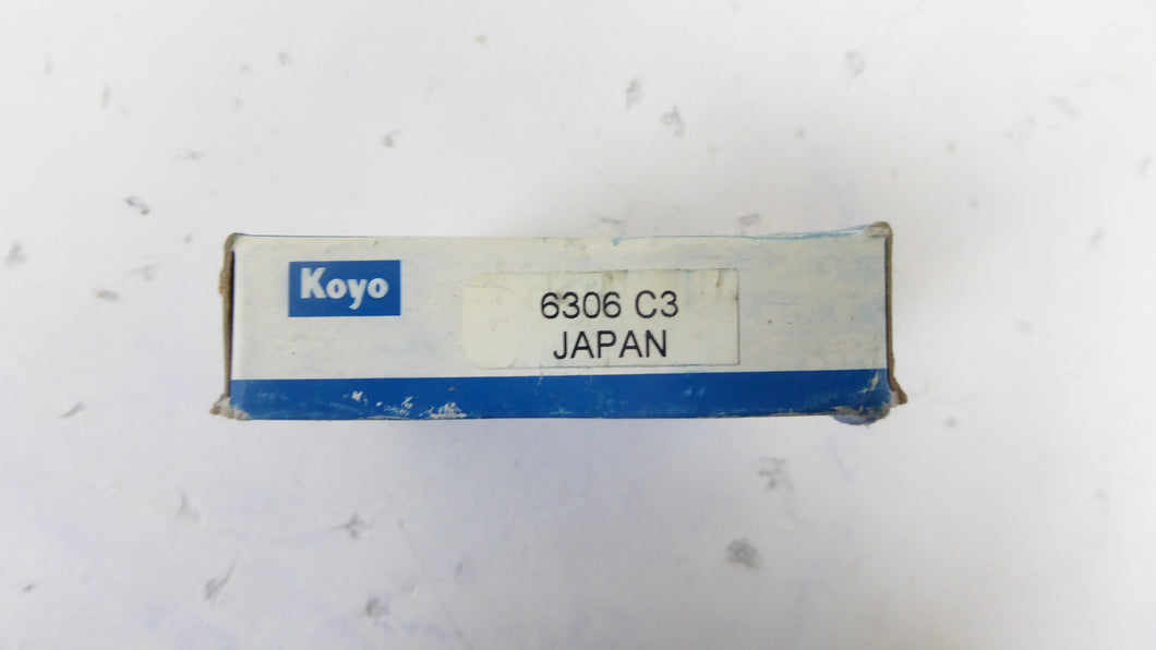 6306C3 - Koyo - Single Row Ball Bearing
Bore Diameter: 30 mm
Outside Diameter: 72 mm
Overall Width:	19 mm
Closure Type: Open
Internal Clearance: C3-Loose
Material: Polyamide