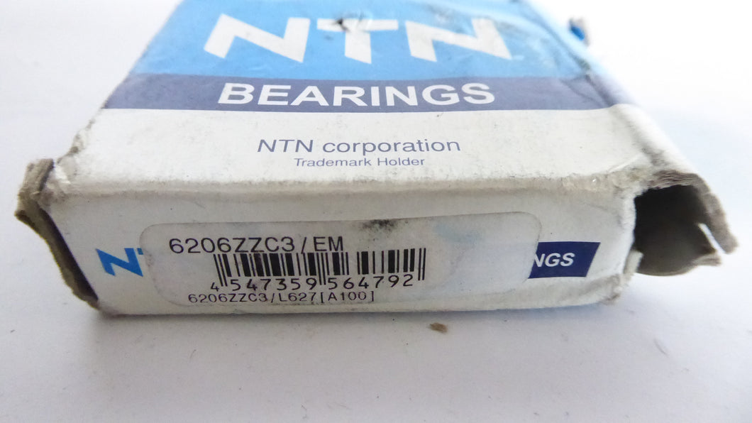 6206ZZC3/EM - NTN - Single Row Deep Groove Ball Bearing