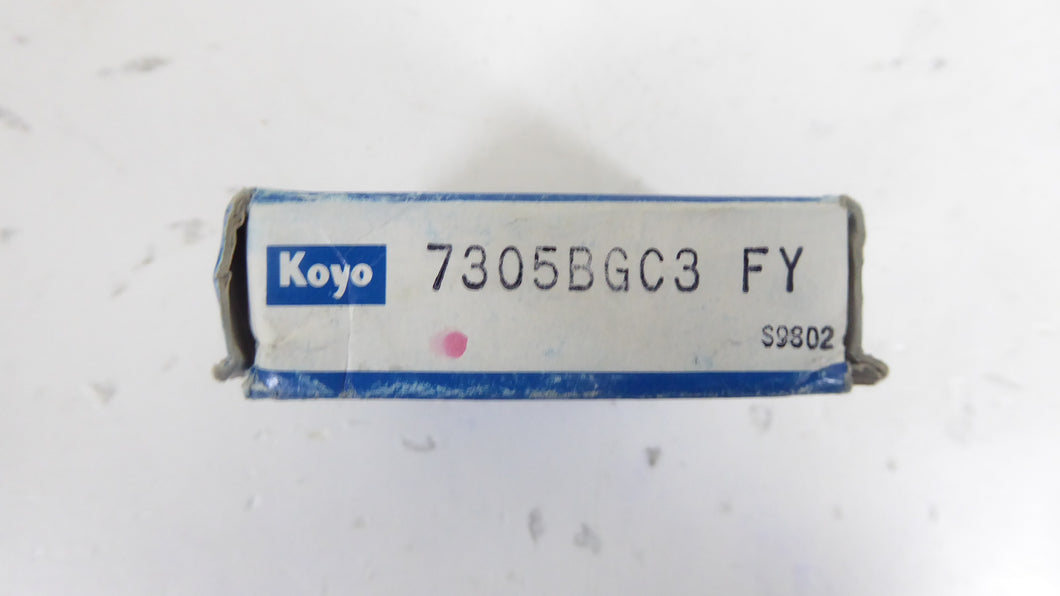 7305BGC3FY - Koyo - Angular Contact Ball BearingBore Diameter: 25 mmOutside Diameter: 62 mmOverall Width:	17 mmClosure Type: OpenInternal Clearance: C3-LooseMaterial: BrassContact Angle: 40 Degree